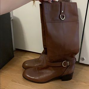 Brown riding boots